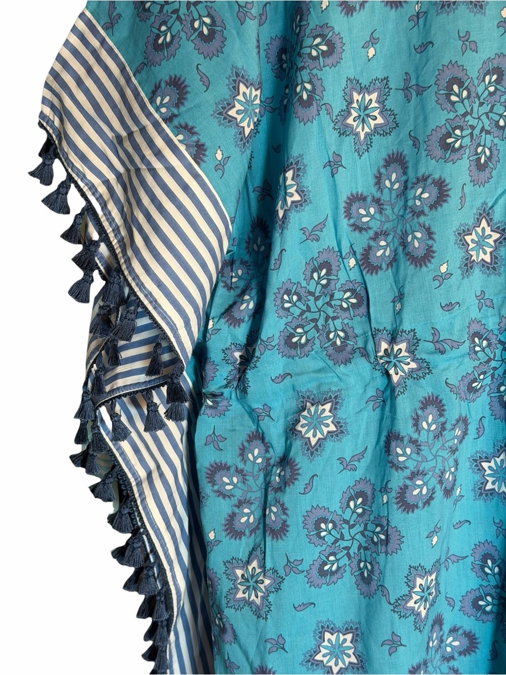 Coldwater Creek Floral Tassel Swim Coverup Caftan Dress - Picture 6 of 11